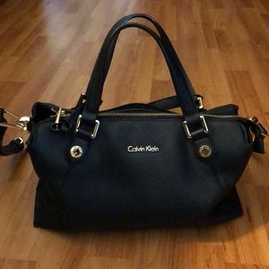 Calvin Klein Saffiano Leather Crossbody Satchel